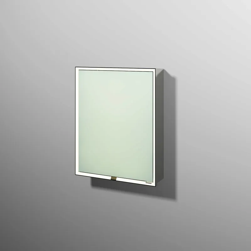 sanibel 5001 Spiegelschrank AB0406L LED Wandeinbau Alum. 1 Tür links 600x750x168mm