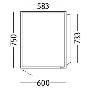 sanibel 5001 Spiegelschrank AB0406L LED Wandeinbau Alum. 1 Tür links 600x750x168mm – Bild 3