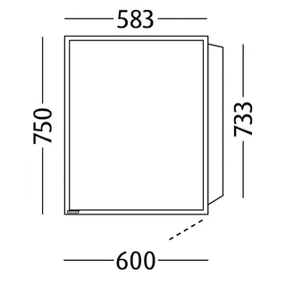 sanibel 5001 Spiegelschrank AB0416L LED Wandeinbau Alum. 1 Tür rechts 600x750x168mm – Bild 3