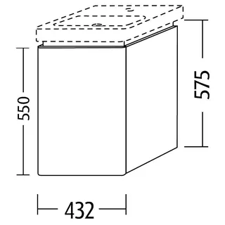 sanibel 5001 Waschtisch-Unterbau KF50037L Push Tür links 432x575x345mm Eiche-Nebraska – Bild 3