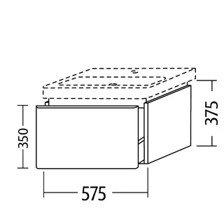 sanibel 5001 Waschtisch-Unterbau KF51101 Push 1 Auszug 575x375x455mm Weiß-Matt/Soft – Bild 2