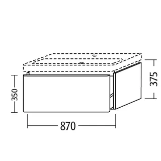 sanibel 5001 Waschtisch-Unterbau KF51555 Push 1 Auszug 870x375x455mm Linde-Hell – Bild 3