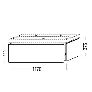 sanibel 5001 Waschtisch-Unterbau KF51767 Push 1 Auszug 1170x375x455mm Sandgrau-Matt – Bild 2