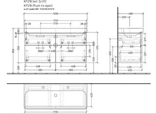 sanibel 5001 Waschtisch-Unterbau KF51855 Push 4 Auszüge 1170x575x455mm Linde-Hell – Bild 2