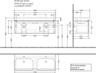 sanibel 5001 DWT-Unterbau KF51955 Push 1 Auszug 1170x375x455mm Linde-Hell – Bild 3