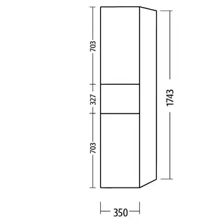 sanibel 5001 Hochschrank KF43055R Push 2T/1AZ rechts 350x1743x340mm Linde-Hell – Bild 3