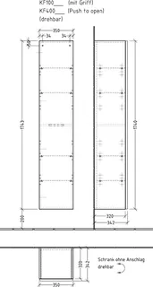 sanibel 5001 Hochschrank KF40059 Push drehbar 1T 350x1743x340mm Eiche-Kansas – Bild 2