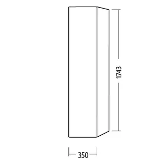 sanibel 5001 Hochschrank KF40059 Push drehbar 1T 350x1743x340mm Eiche-Kansas – Bild 3
