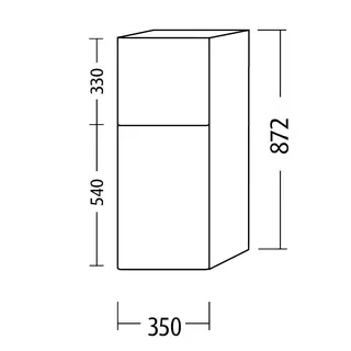 sanibel 5001 Mittelschr. KF42608R Push 1T/1AZ rechts 350x872x340mm Schwarz-Matt – Bild 3