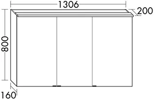sanibel-Spiegelschrank FLEXPLUS SPUH130L LED 1306x800x200mm verspiegelt – Bild 2