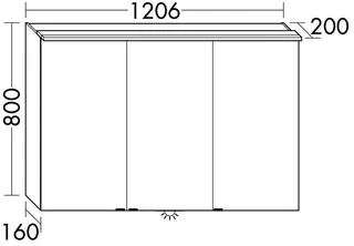sanibel-Spiegelschrank FLEXPLUS SPUI120L LED-Waschtisch 1206x800x200mm verspiegelt – Bild 2