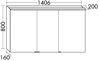 sanibel-Spiegelschrank FLEXPLUS SPUH140L LED 1406x800x200mm verspiegelt – Bild 2