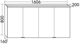 sanibel-Spiegelschrank FLEX PLUS SPUH160 LED 1606x800x200mm verspiegelt – Bild 2