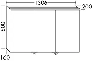 sanibel-Spiegelschrank FLEXPLUS SPUI130L LED-Waschtisch 1306x800x200mm verspiegelt – Bild 2