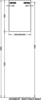 sanibel-Hängeschrank 2.0 FLEX H3547L links 350x640x320mm Basaltgrau – Bild 3