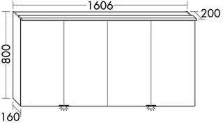 sanibel-Spiegelschrank FLEX PLUS SPUI160 LED-Waschtisch 1606x800x200mm verspiegelt – Bild 2