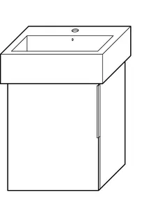 sanibel-Waschtisch-Unterbau 2.0 FLEX WWLZ041L 410mm breit Tür links Basaltgrau – Bild 2