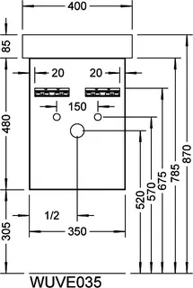 sanibel-Waschtisch-Unterbau 2.0 FLEX WUVE035L 350mm breit Tür links Basaltgrau – Bild 3