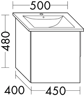sanibel-Waschtisch-Unterbau 2.0 FLEX WVBQ045L 470mm breit Tür links Basaltgrau – Bild 2
