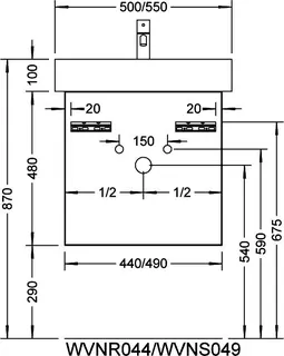 sanibel-Waschtisch-Unterbau 2.0 FLEX WVNR044L 440mm breit Tür links Basaltgrau – Bild 3