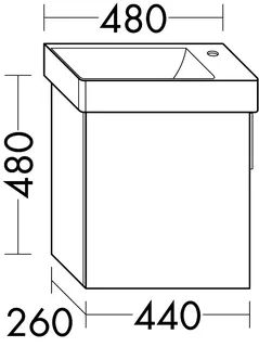 sanibel-Waschtisch-Unterbau 2.0 FLEX WURI044L 440mm breit Tür links Basaltgrau – Bild 2