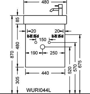 sanibel-Waschtisch-Unterbau 2.0 FLEX WURI044L 440mm breit Tür links Basaltgrau – Bild 3