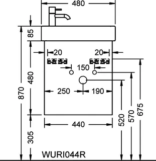 sanibel-Waschtisch-Unterbau 2.0 FLEX WURI044R 440mm breit Tür rechts Basaltgrau – Bild 3
