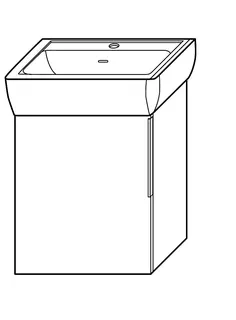 sanibel-Waschtisch-Unterbau 2.0 FLEX WWJF038L 380mm breit Tür links Basaltgrau – Bild 2