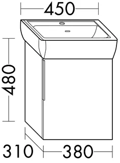 sanibel-Waschtisch-Unterbau 2.0 FLEX WWJF038R 380mm breit Tür rechts Basaltgrau – Bild 2