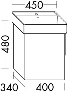 sanibel-Waschtisch-Unterbau 2.0 FLEX WWMH040L 400mm breit Tür links Basaltgrau – Bild 2