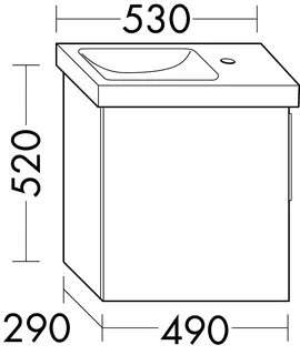 sanibel-Waschtisch-Unterbau 2.0 FLEX WXNR049L 490mm breit 1 Tür links Basaltgrau – Bild 2
