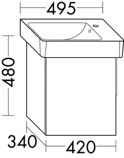 sanibel-Waschtisch-Unterbau 2.0 FLEX WXZY042L 420mm breit Tür links Weiß Matt – Bild 2