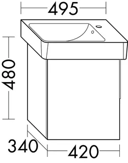 sanibel-Waschtisch-Unterbau 2.0 FLEX WXZY042L 420mm breit Tür links Graphit Matt – Bild 2