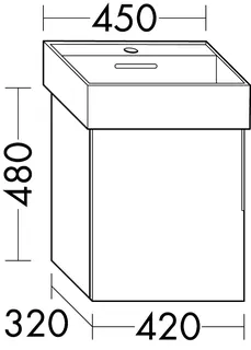 sanibel-Waschtisch-Unterbau 2.0 FLEX WYAB042L 420mm breit Tür links Weiß Glänzend – Bild 2