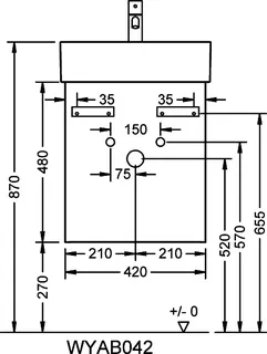 sanibel-Waschtisch-Unterbau 2.0 FLEX WYAB042L 420mm breit Tür links Eiche Rost – Bild 3