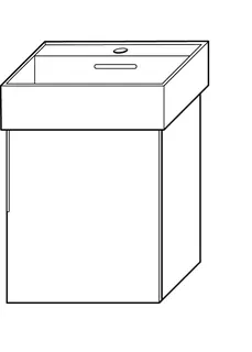 sanibel-Waschtisch-Unterbau 2.0 FLEX WYAB042R 420mm breit Tür rechts Eiche Rost – Bild 2