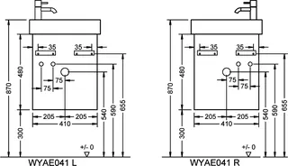 sanibel-Waschtisch-Unterbau 2.0 FLEX WYAE041L 410mm breit Tür links Weiß Glänzend – Bild 3