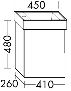 sanibel-Waschtisch-Unterbau 2.0 FLEX WYAE041L 410mm breit Tür links Eiche Rost – Bild 2