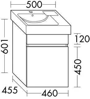 sanibel-Waschtisch-Unterbau FLEX PLUS WYAR046L 460mm breit Tür links Weiß Matt – Bild 2