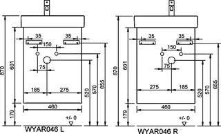sanibel-Waschtisch-Unterbau FLEX PLUS WYAR046L 460mm breit Tür links Basaltgrau – Bild 3
