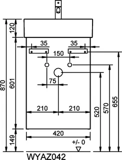 sanibel-Waschtisch-Unterbau FLEX PLUS WYAZ042R 420mm breit Tür rechts Weiß Glänzend – Bild 3