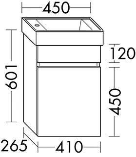 sanibel-Waschtisch-Unterbau FLEX PLUS WYBG041R 410mm breit Tür rechts Basaltgrau – Bild 2