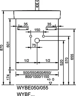sanibel-Waschtisch-Unterbau FLEX PLUS WYBF050L 500mm breit Tür links Basaltgrau – Bild 3