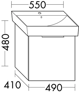 sanibel-Waschtisch-Unterbau 2.0 FLEX WVNS049 490mm breit 1 Auszug Basaltgrau – Bild 2