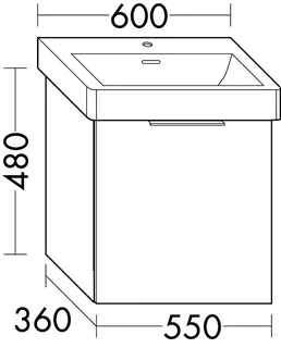sanibel-Waschtisch-Unterbau 2.0 FLEX WWMF055 550mm breit 1 Auszug Basaltgrau – Bild 2