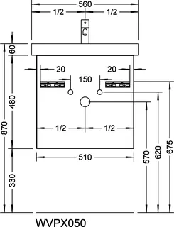 sanibel-Waschtisch-Unterbau 2.0 FLEX WVPX050 510mm breit 1 Auszug Basaltgrau – Bild 3