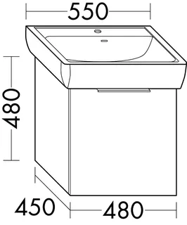 sanibel-Waschtisch-Unterbau 2.0 FLEX WWJG048 480mm breit 1 Auszug Basaltgrau – Bild 2