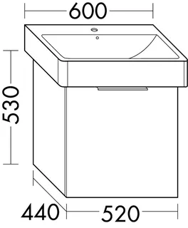 sanibel-Waschtisch-Unterbau 2.0 FLEX WXGS052 520mm breit 1 Auszug Basaltgrau – Bild 2