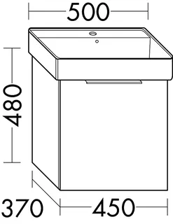 sanibel-Waschtisch-Unterbau 2.0 FLEX WWMI045 450mm breit 1 Auszug Basaltgrau – Bild 2