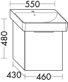 sanibel-Waschtisch-Unterbau 2.0 FLEX WXZZ046 460mm breit 1 Auszug Eiche Rost – Bild 2